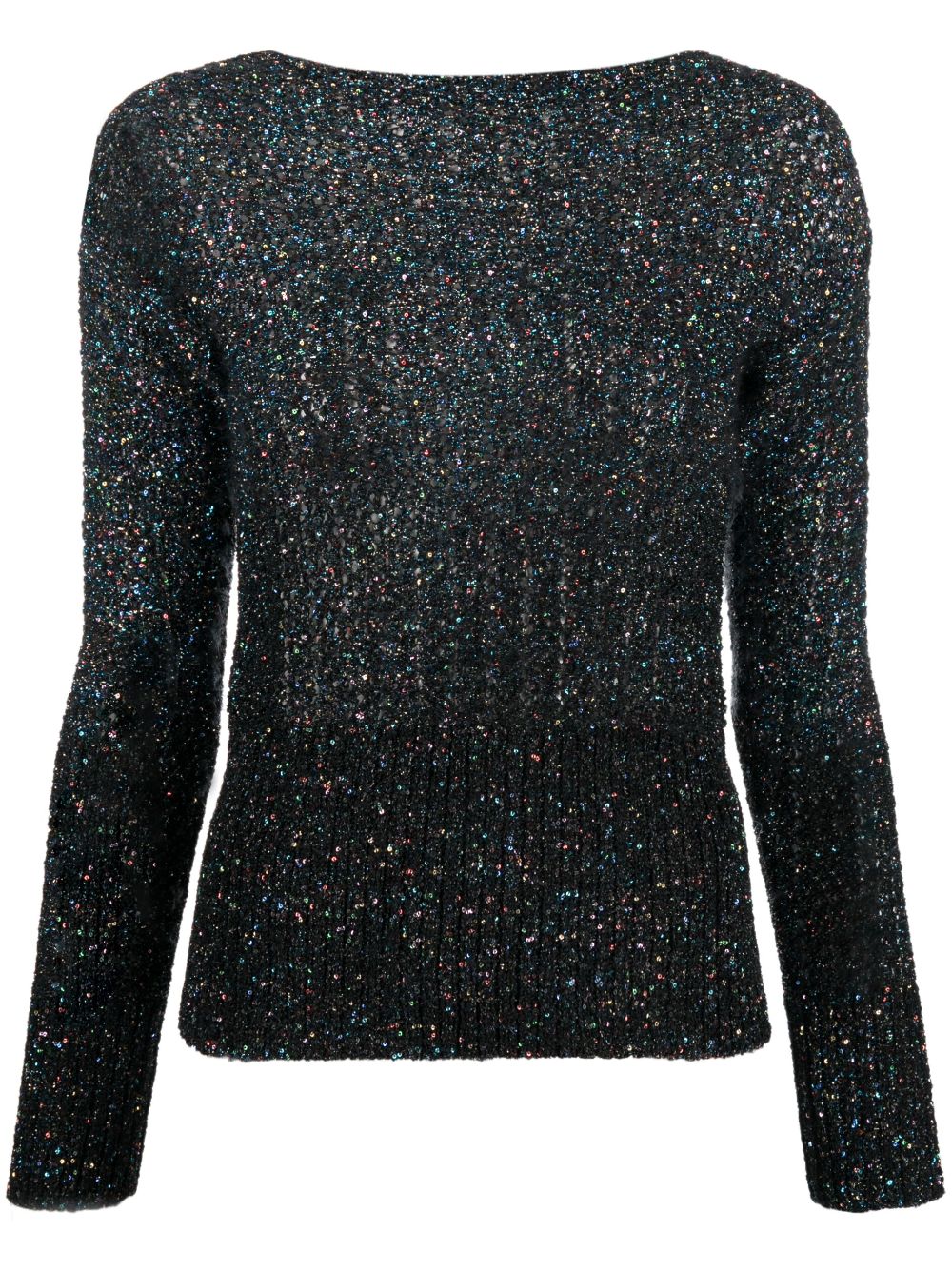 Sequin-embellished knitted jumper - Blue
