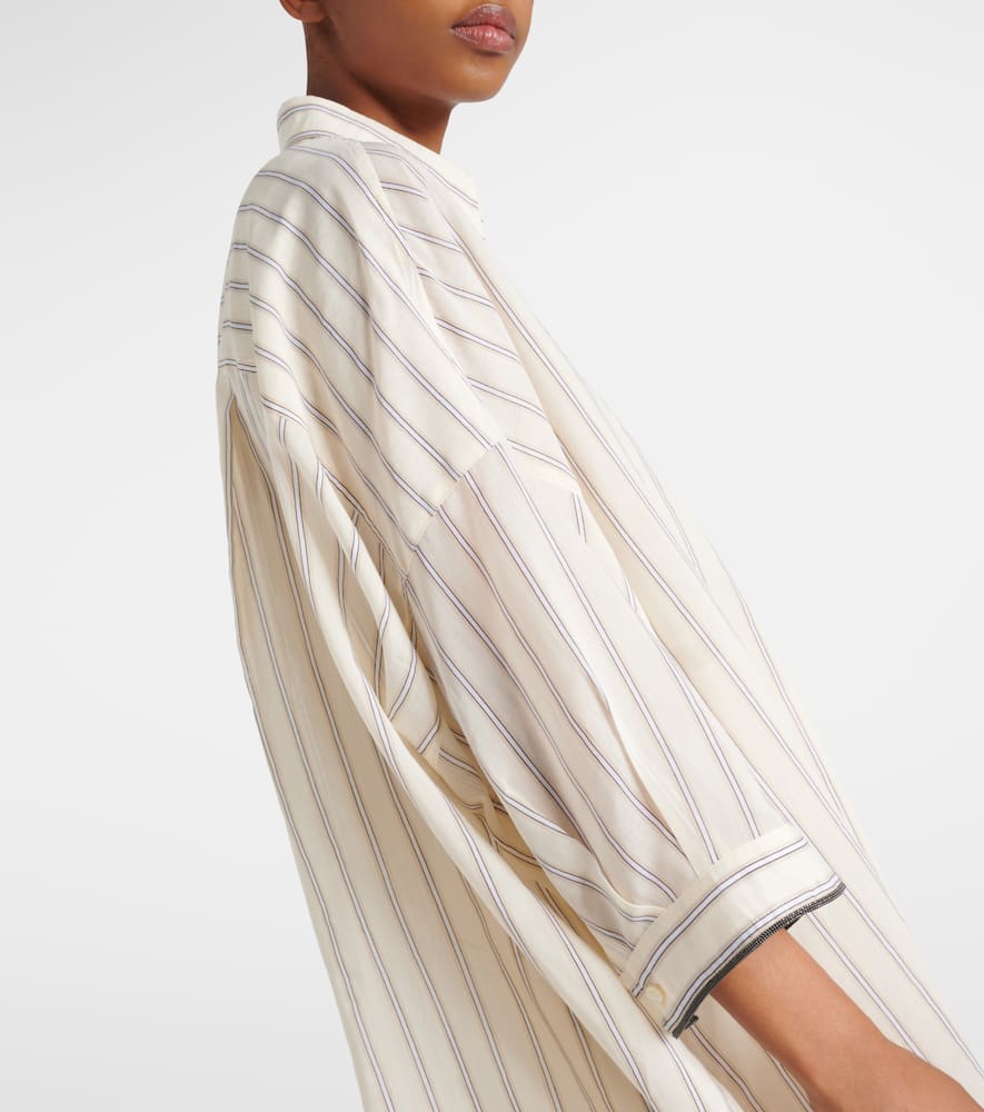 Striped cotton and silk shirt