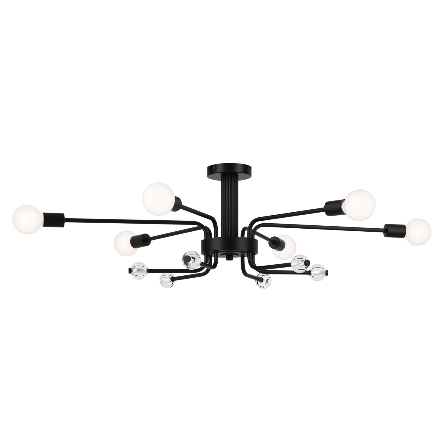 Black Six Light Semi Flush Mount from the Ocala Collection