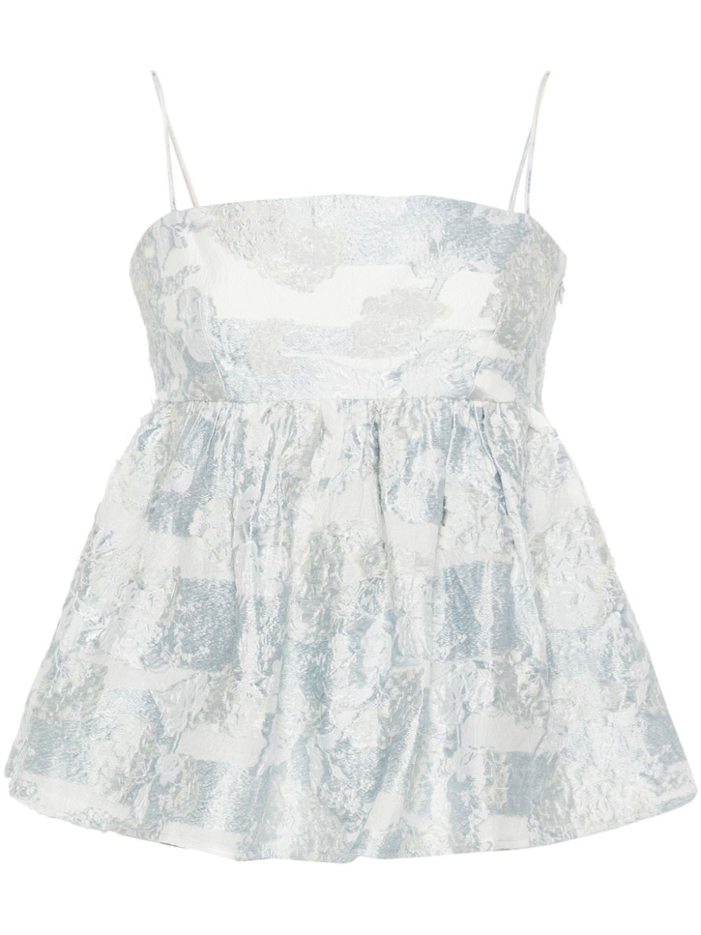 Sghari floral-jacquard top - Blue