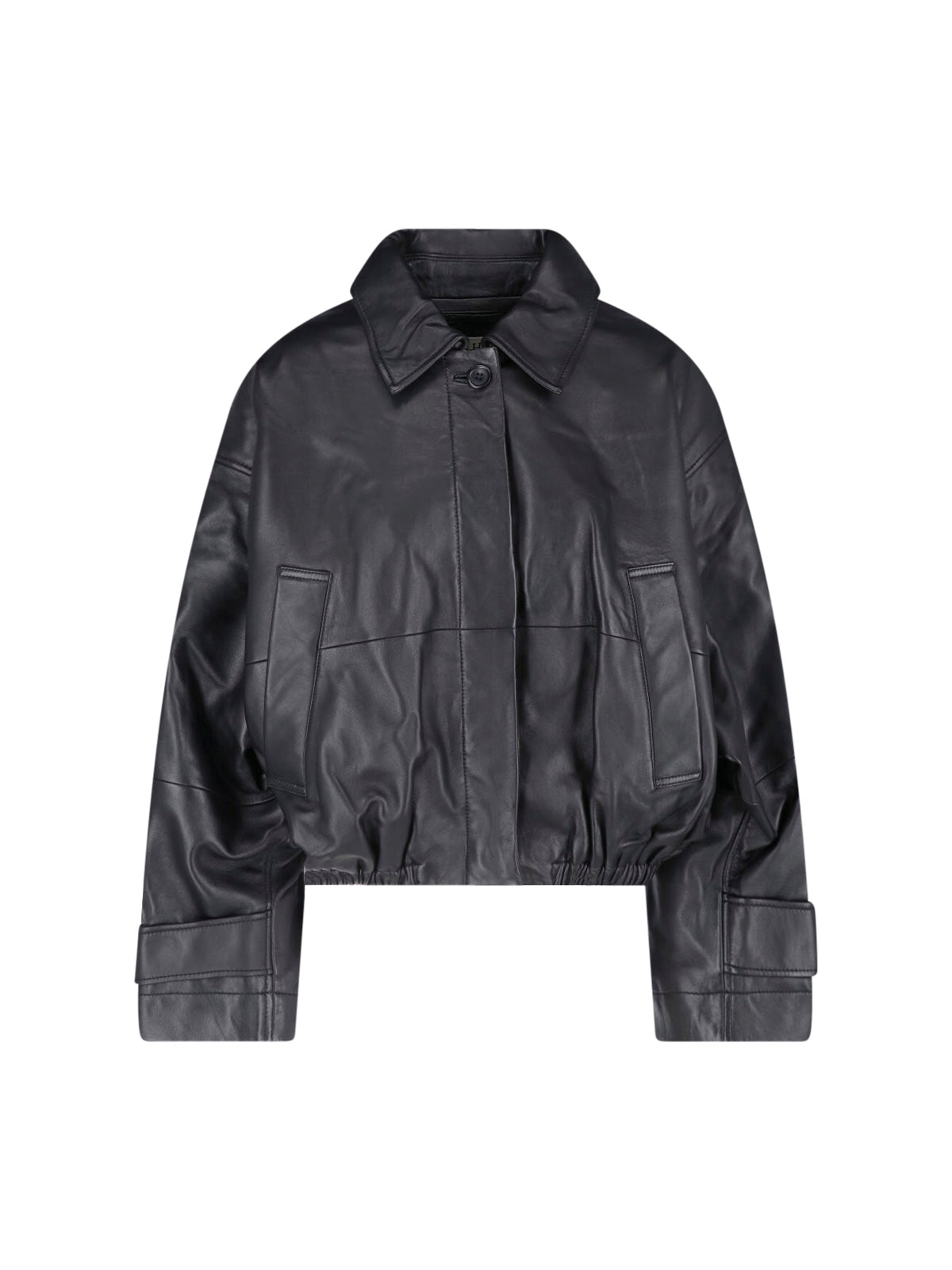 Lamb Leather Cropped Jacket