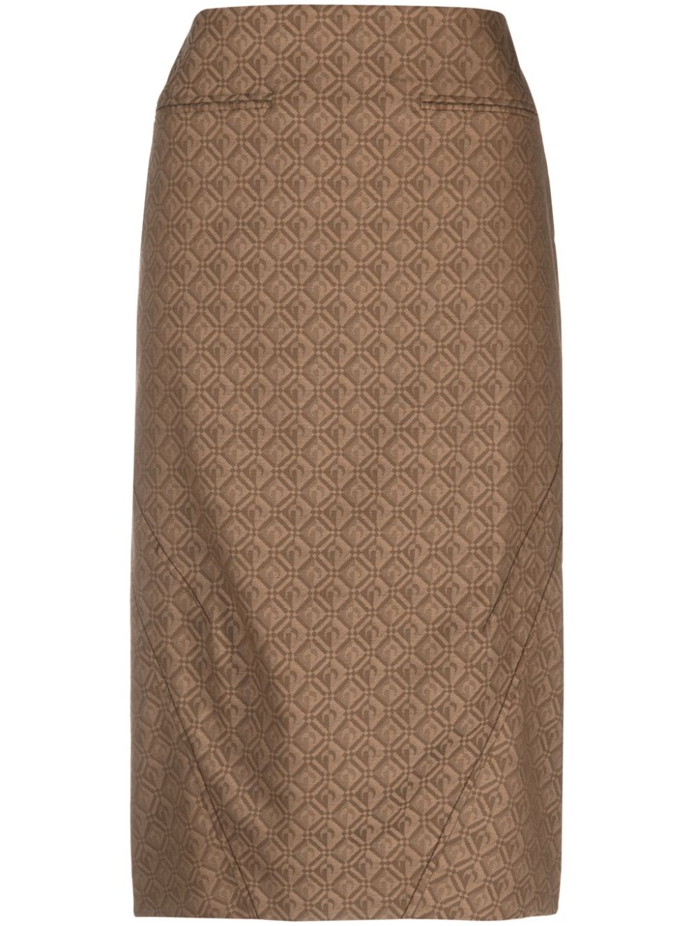 Moon Diamant jacquard midi skirt - Brown