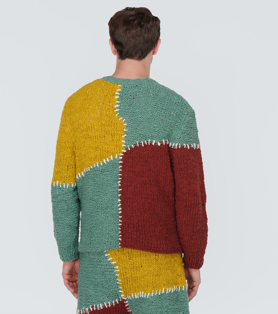 Patchwork cotton sweater