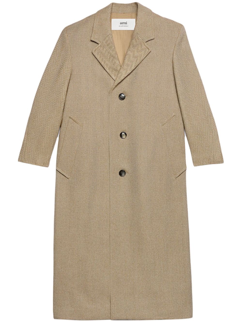 Single-breasted long coat - Neutrals