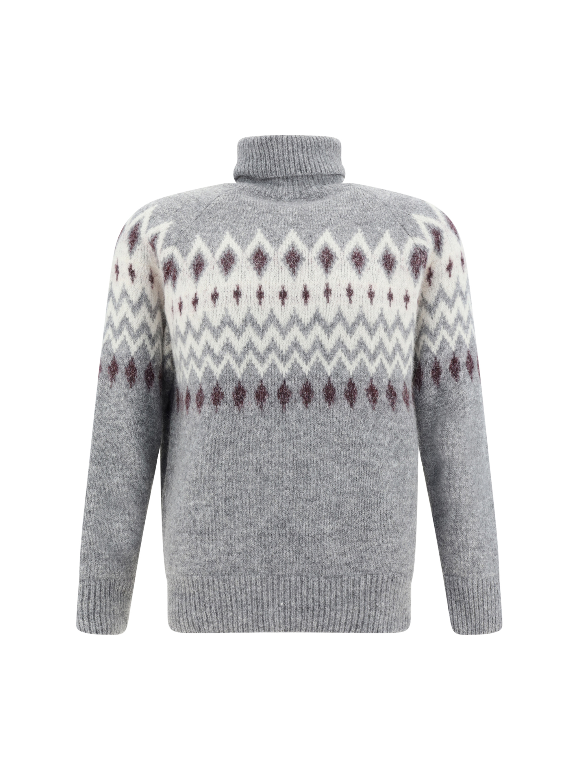 Patterned intarsia-knit sweater - Grey