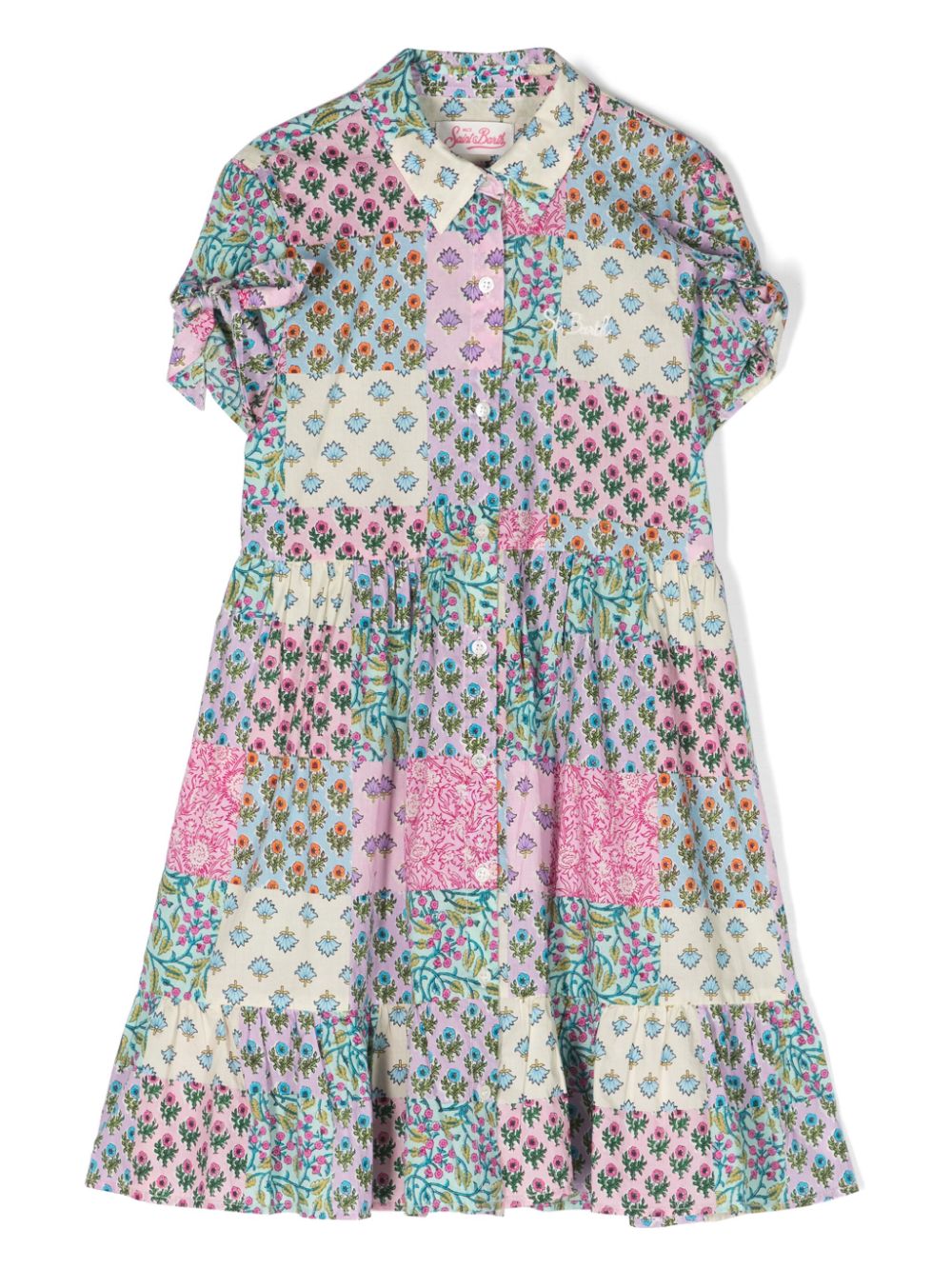 Queenie patchwork-print shirtdress - Purple
