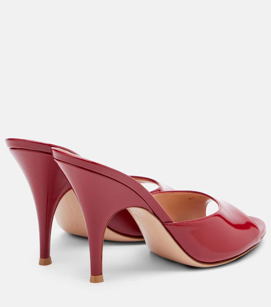 Patent leather mules