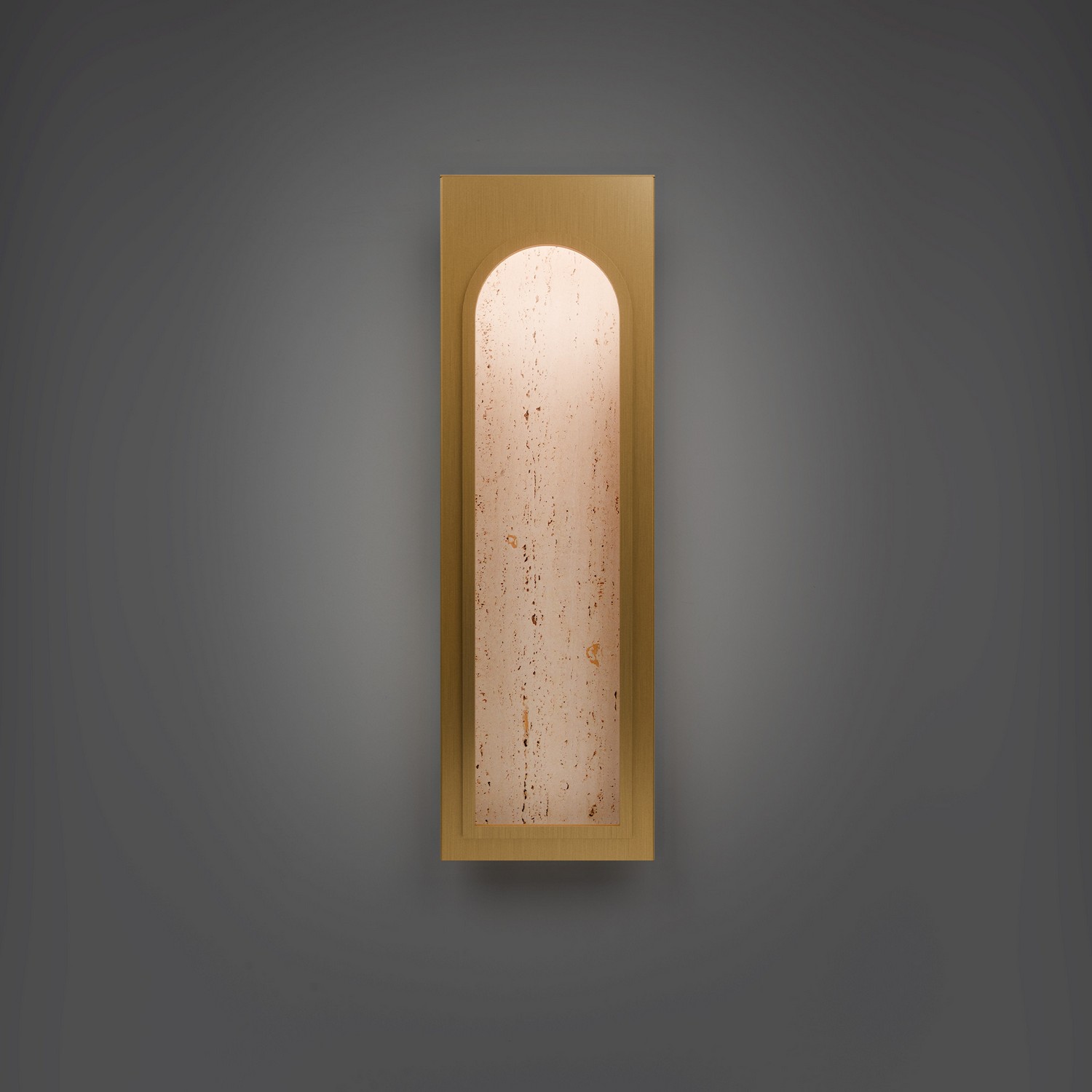 Beige Travertine Aged Brass LED Wall Sconce from the Cadey Collection