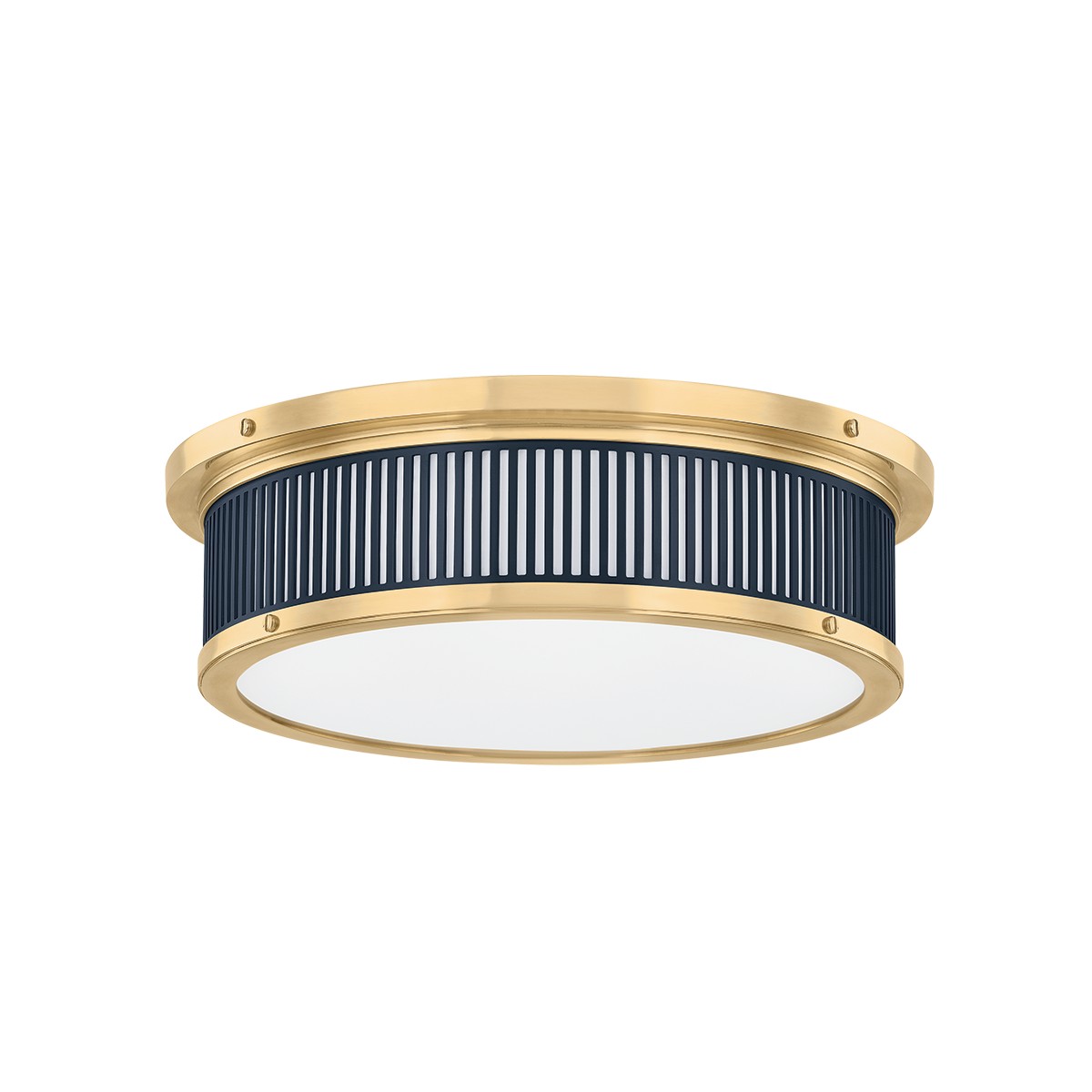 Aged Brass Distressed Bronze LED Flush Mount from the Ashdown Collection