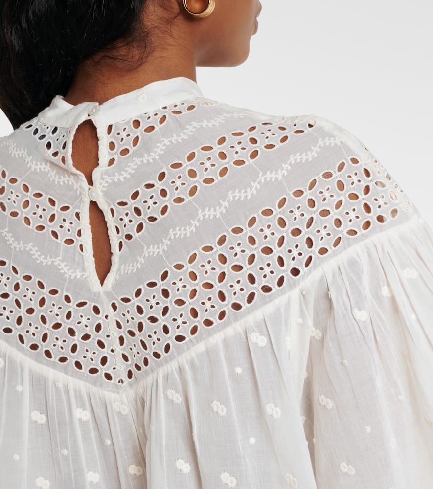 Nili Lotan Mikki embroidered cotton voile top