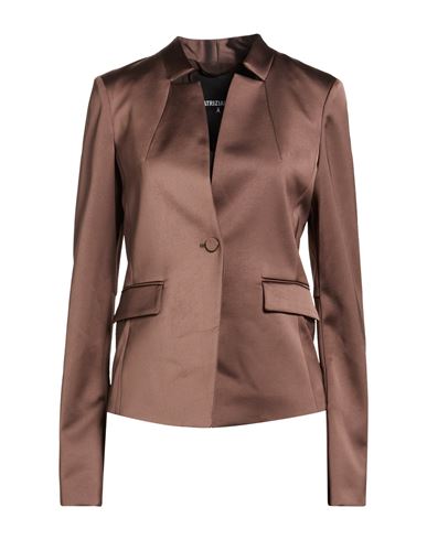 Woman Blazer Chocolate brown Size 10 Polyester