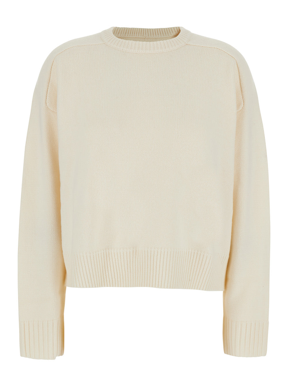 Wool and Cashmere Blend Sweater — White
