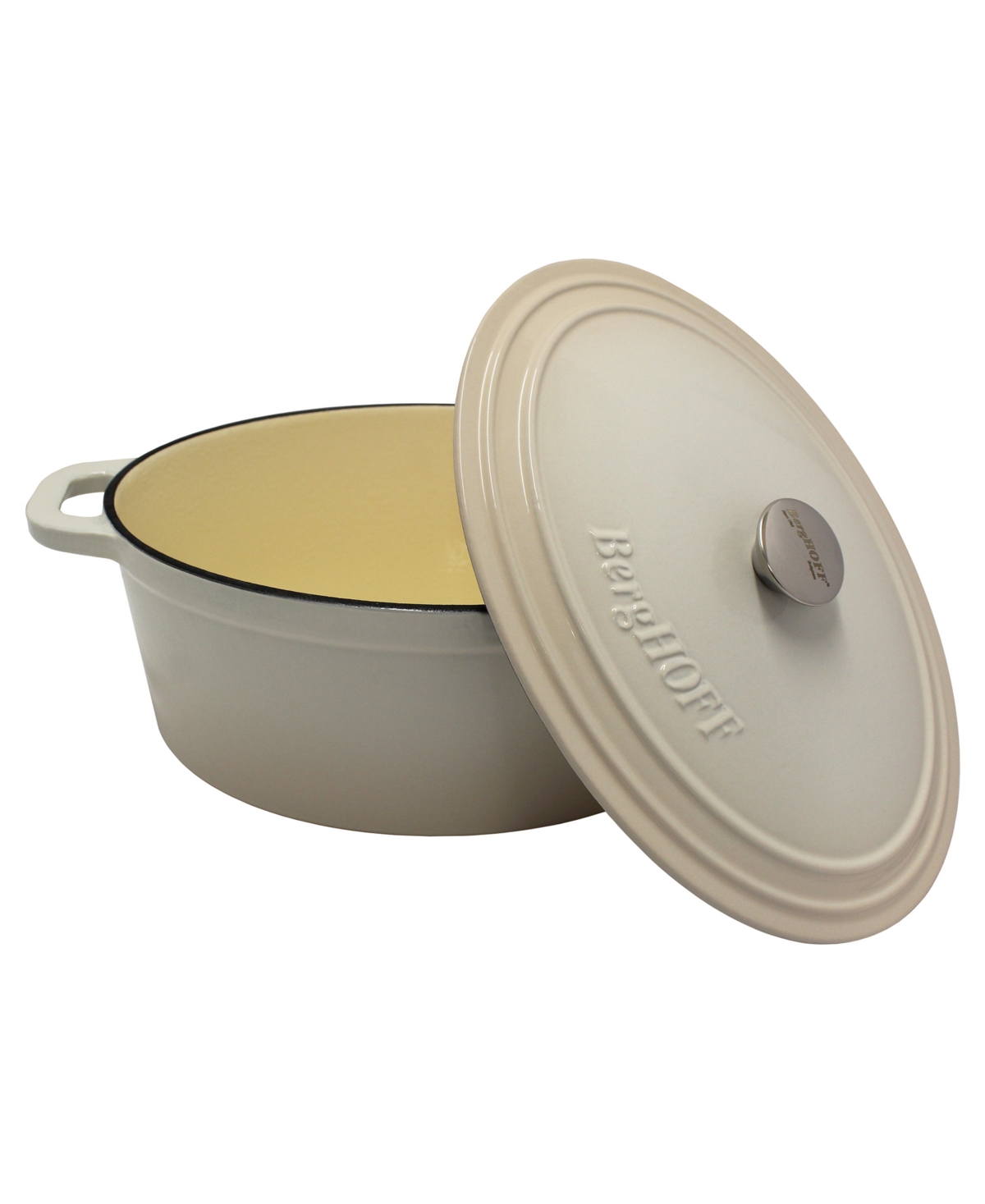 Neo Cast Iron Oval Cast Covered Dutch Oven, 8 Quart - Cream