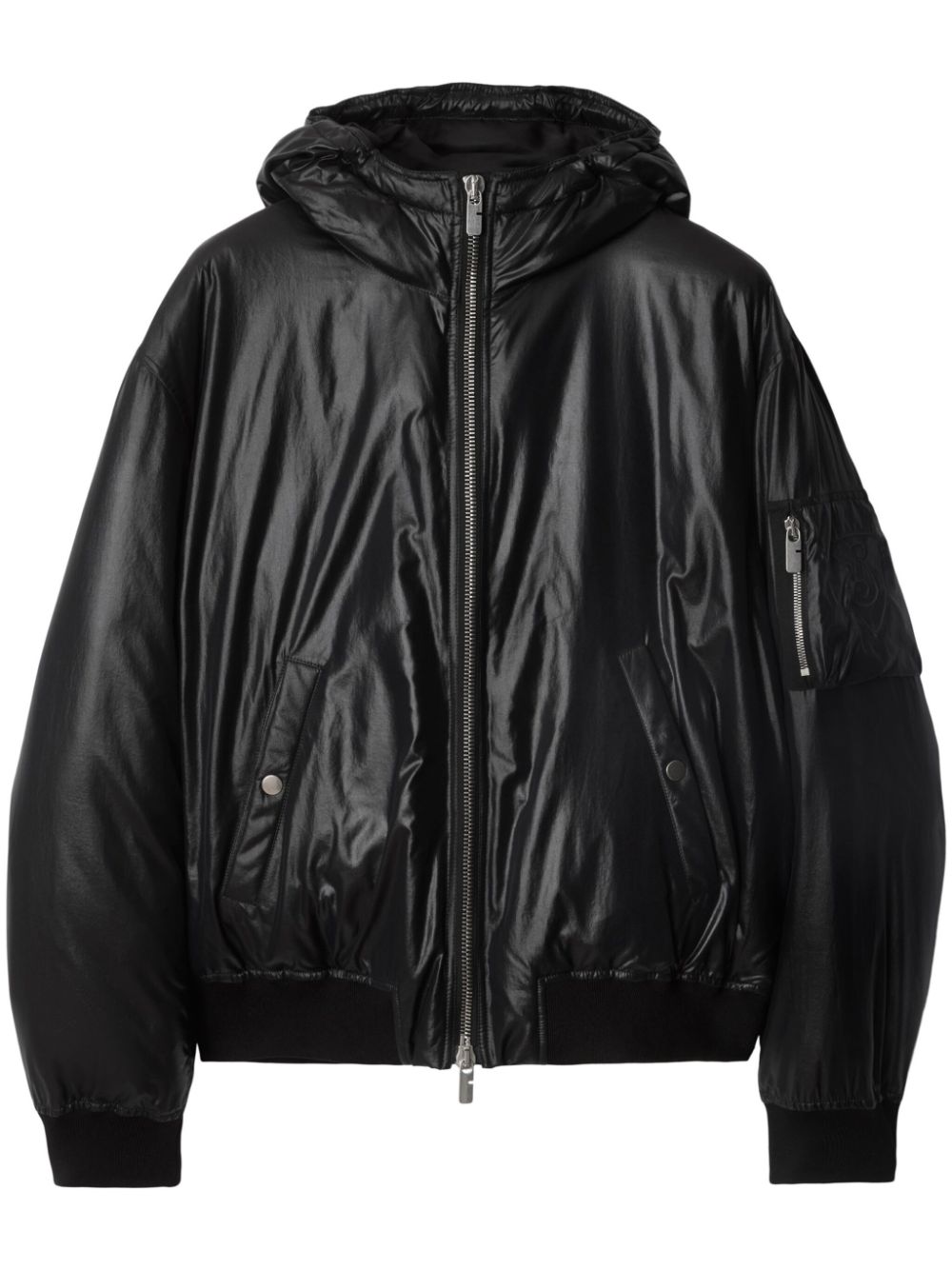 Hooded bomber jacket - Black