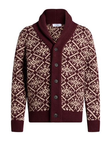 Man Cardigan Burgundy Size 42 Virgin Wool