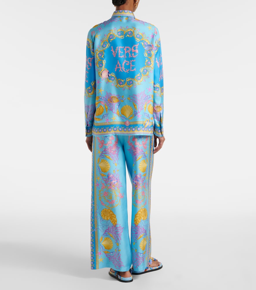 Underwater Barocco silk twill shirt