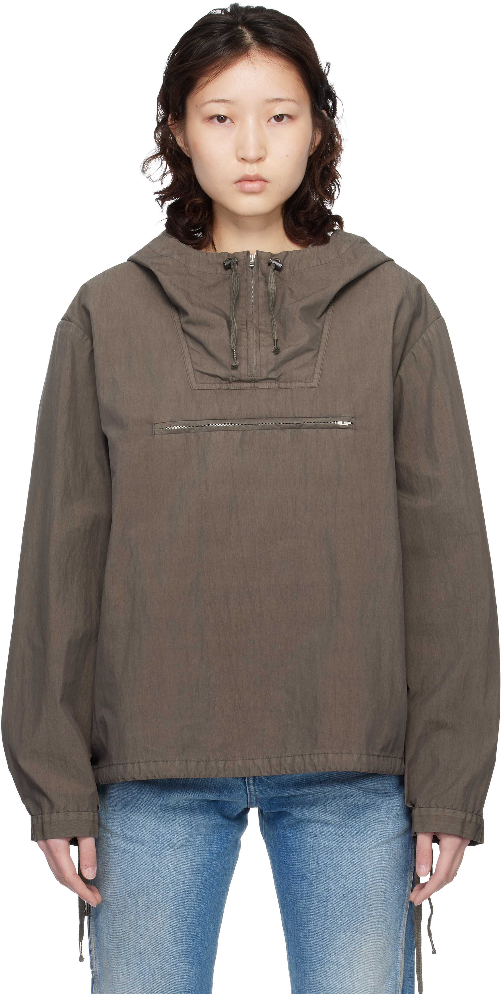 Taupe Cotton Caban Anorak