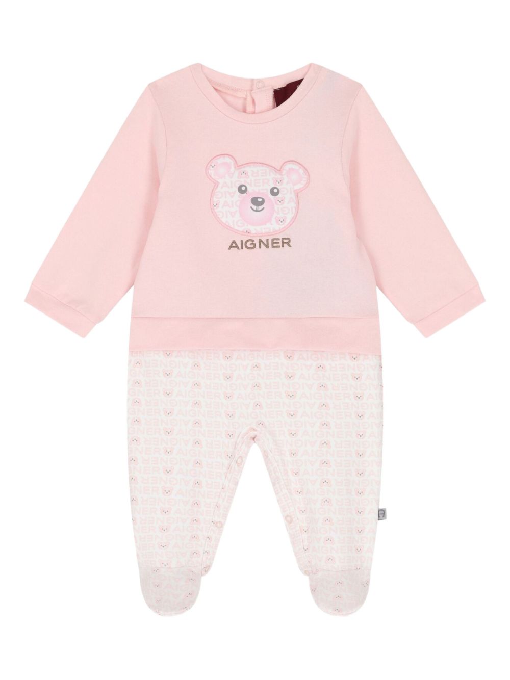 Aigner Kids bear-motif babygrow - Pink
