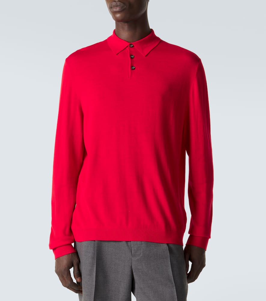 Virgin wool polo shirt