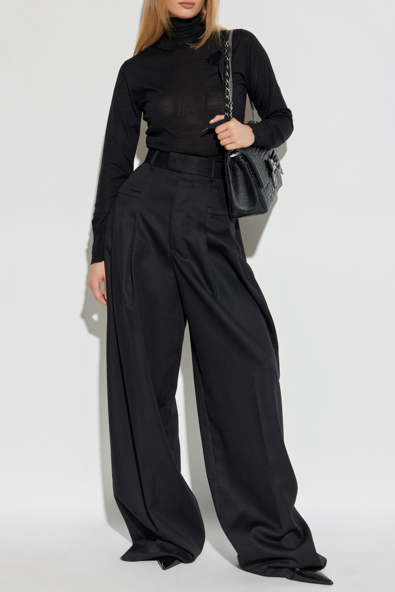 Wool Trousers, Women's, Black