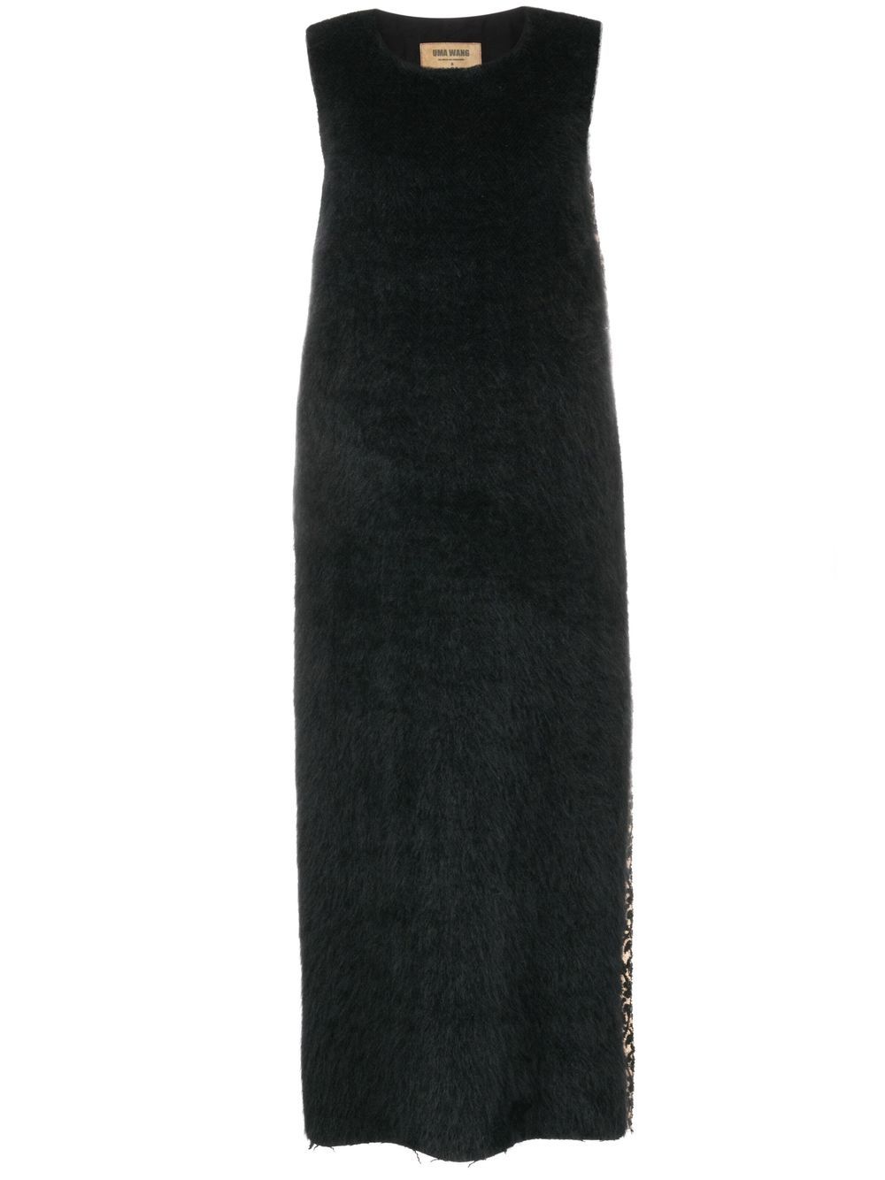 Panelled wool midi dress - Black