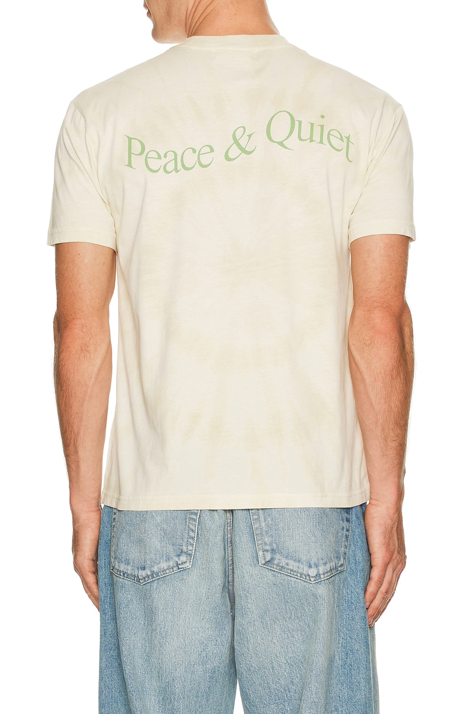 Museum of Peace and Quiet Wordmark Tye Dye T-Shirt in Bone - Ivory. M also in XS, S, L, XL/1X