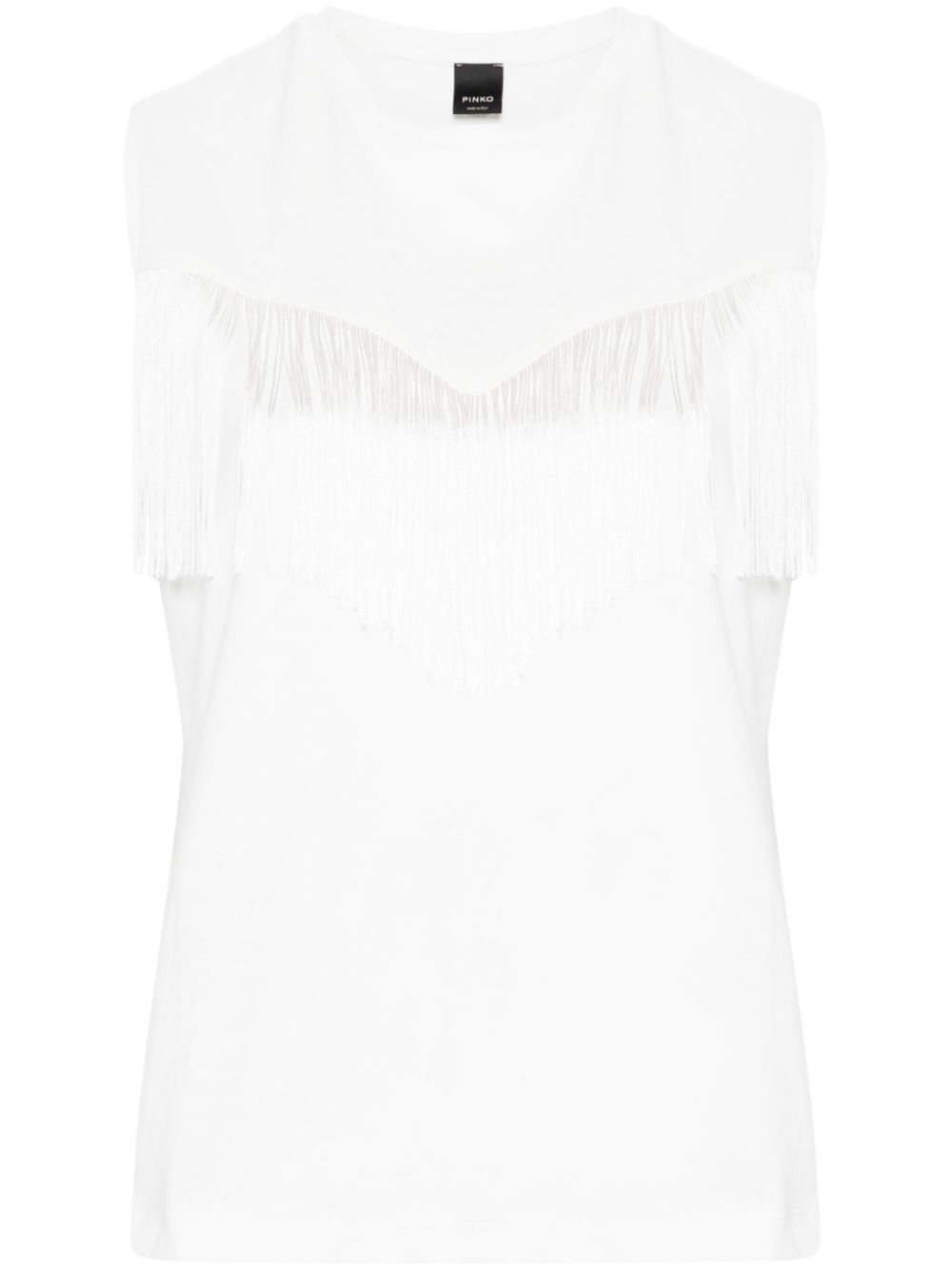 Twilight fringe-detailed tank top - White