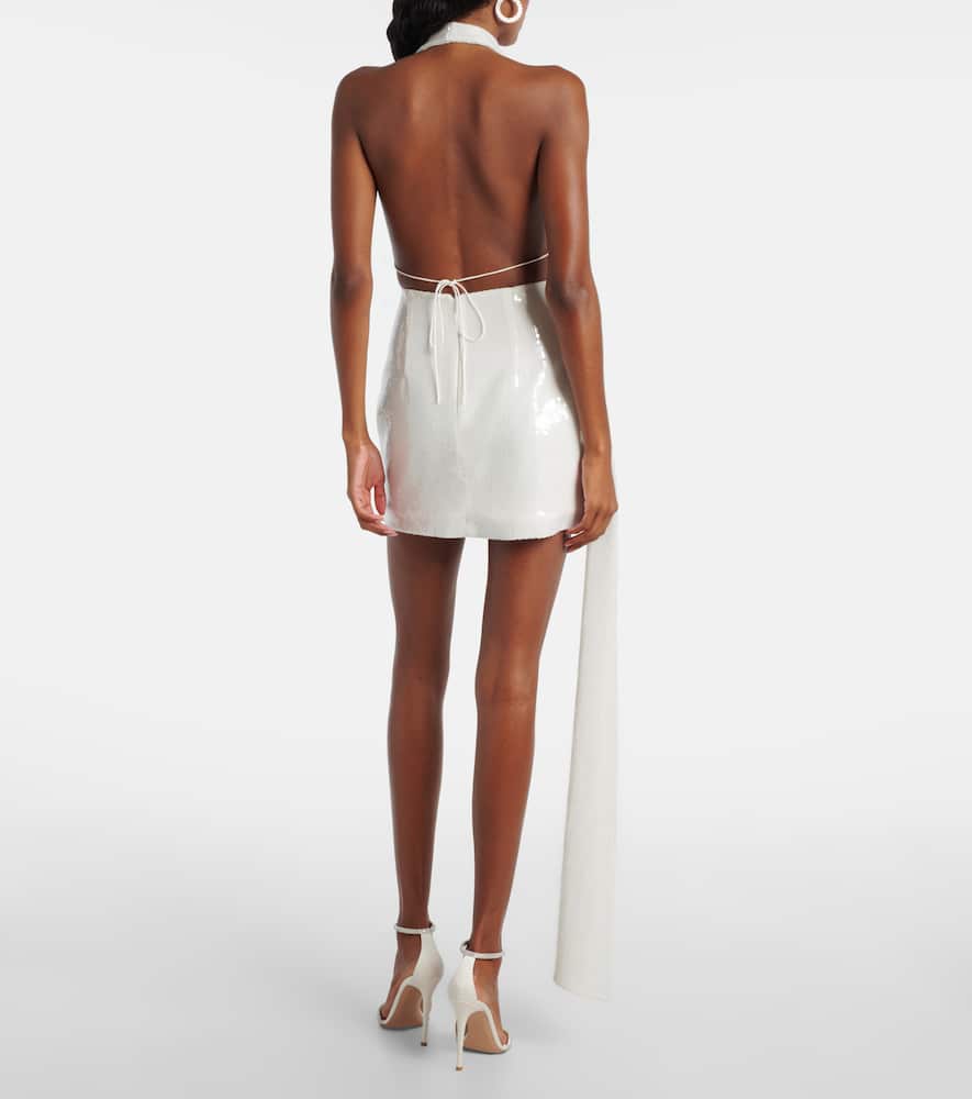 Bridal sequined open-back minidress