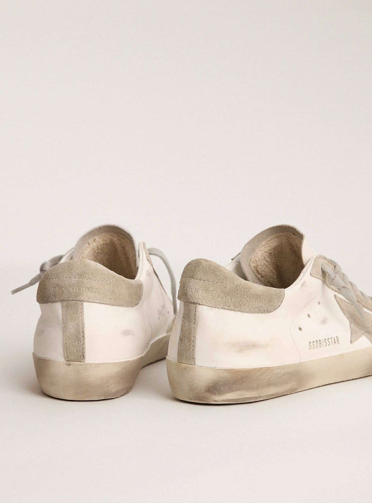 Golden Goose - Men’s Super-star With Gray Suede Star And Heel Tab, Man