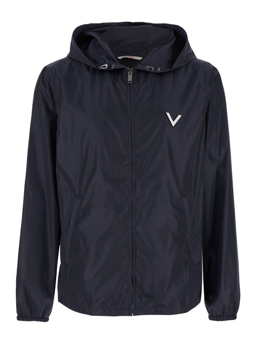 Navy Logo Hood Jackets