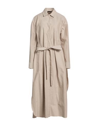 Woman Midi dress Beige Size 8 Cotton, Polyester