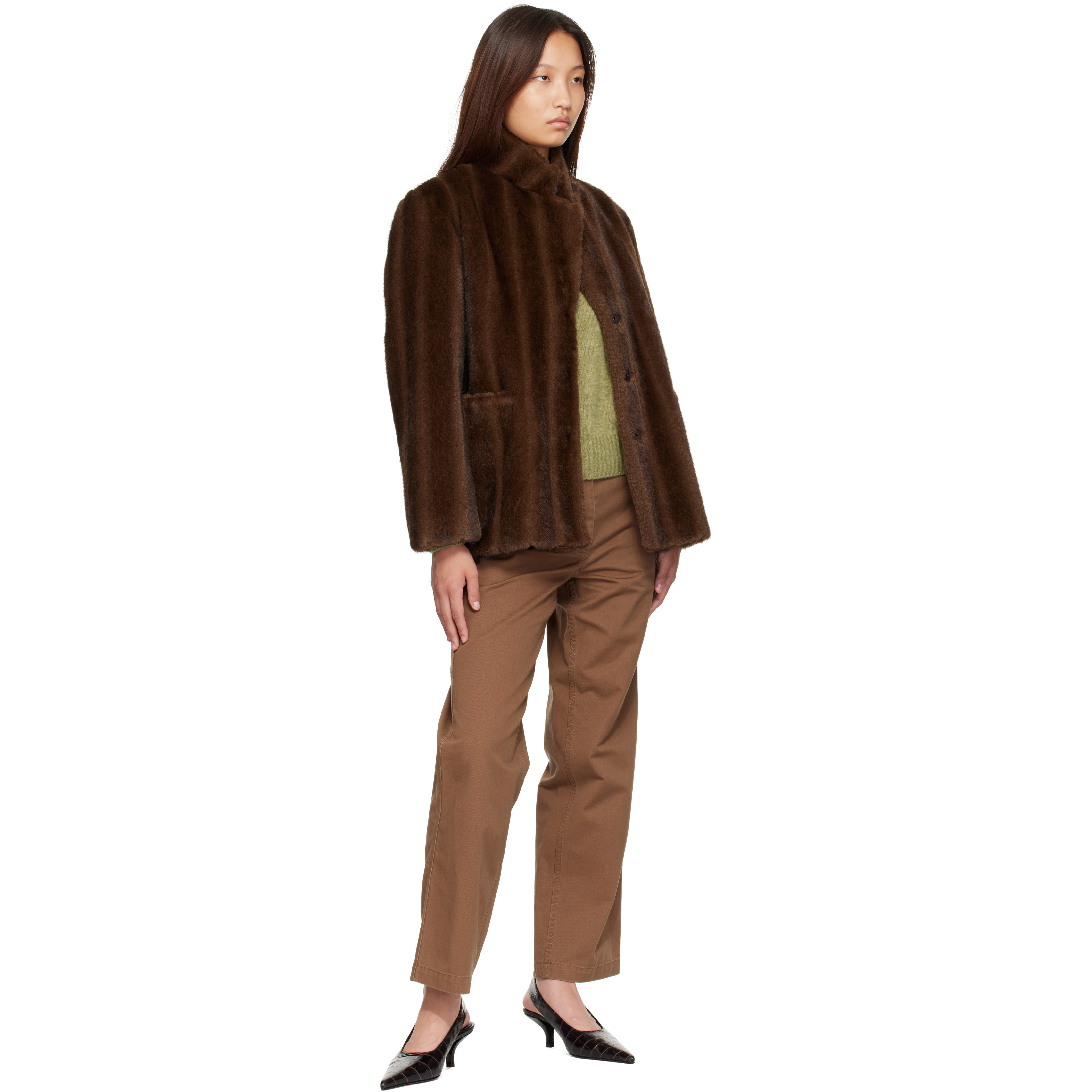 Brown Misha Faux Fur Jacket
