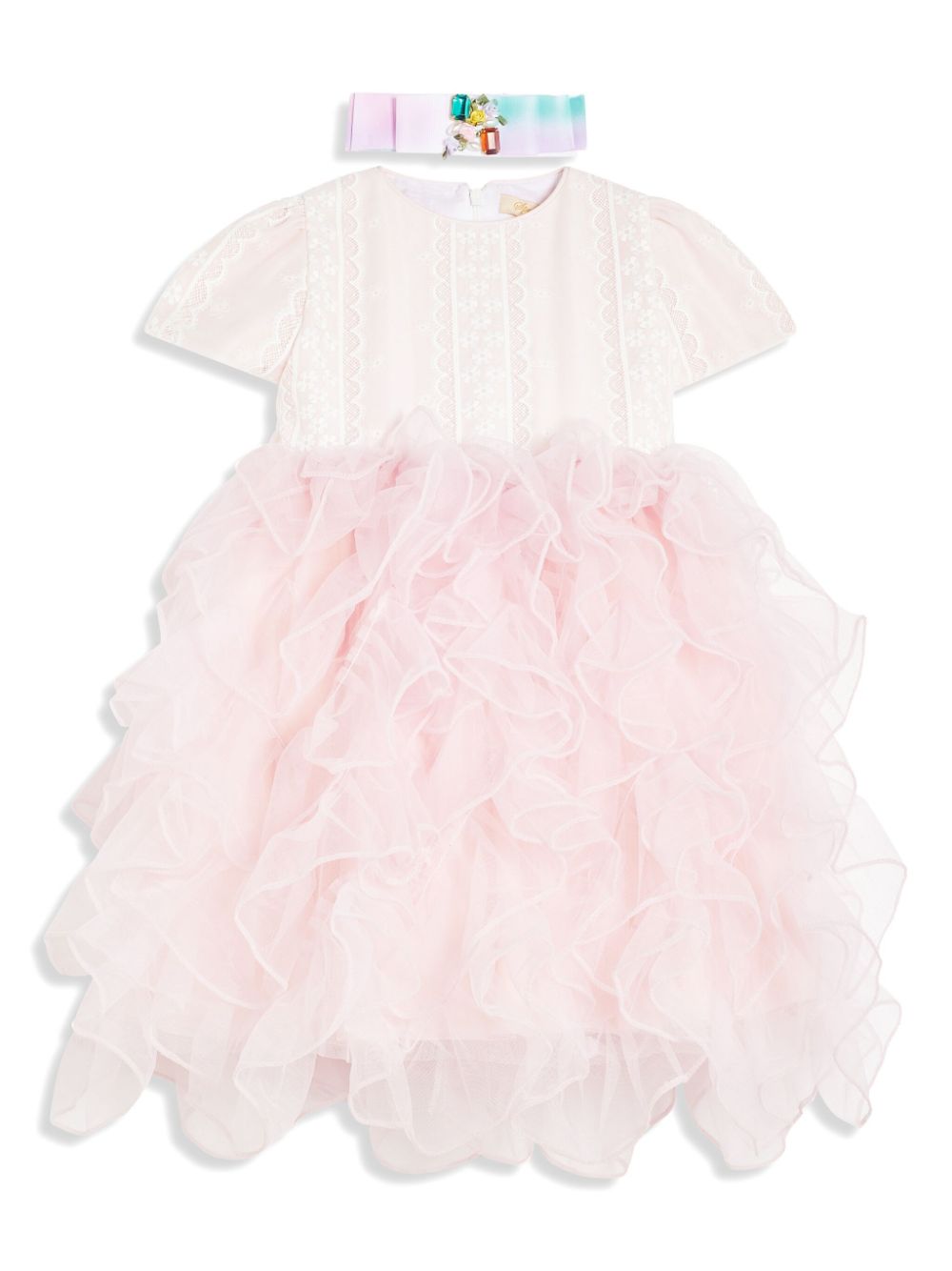 Ruffle dress and headband - Pink