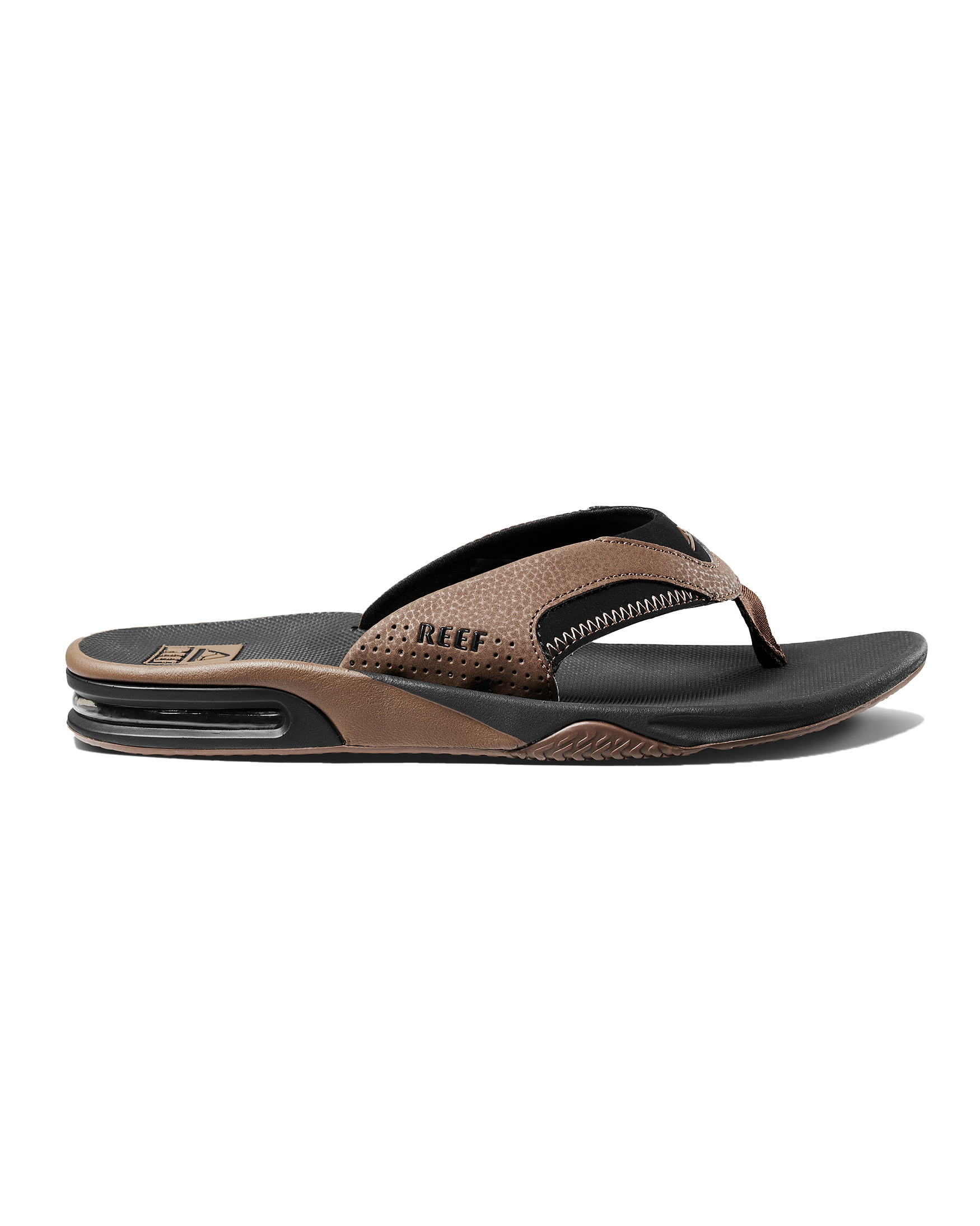 Fanning Flip Flops in Black & Tan