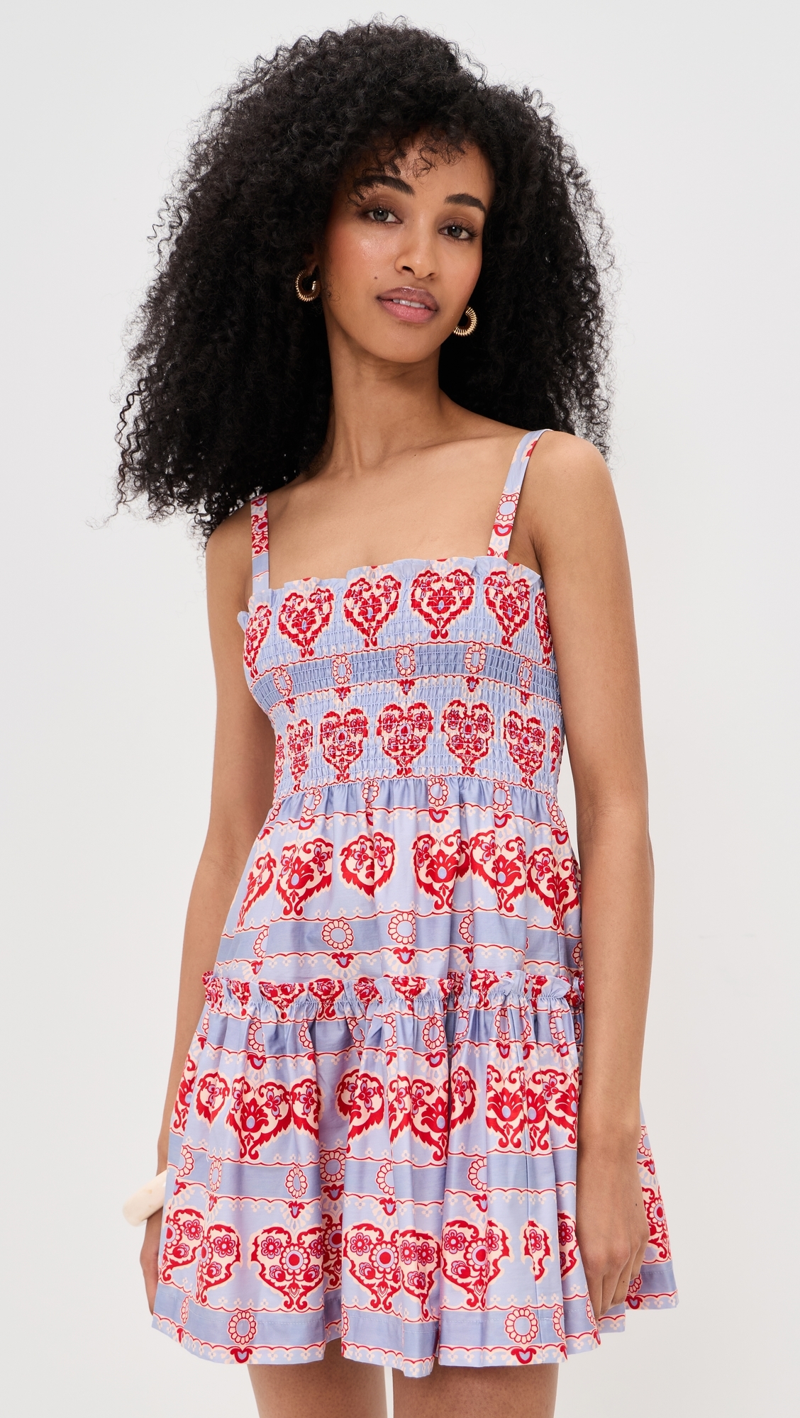 The Seraphina Mini Dress Poppy Damask Stripe