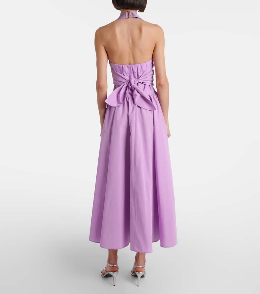 Gathered faille midi dress