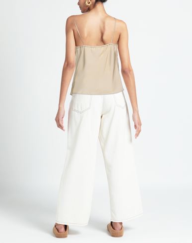 Woman Top Beige Size 8 Viscose, Polyester