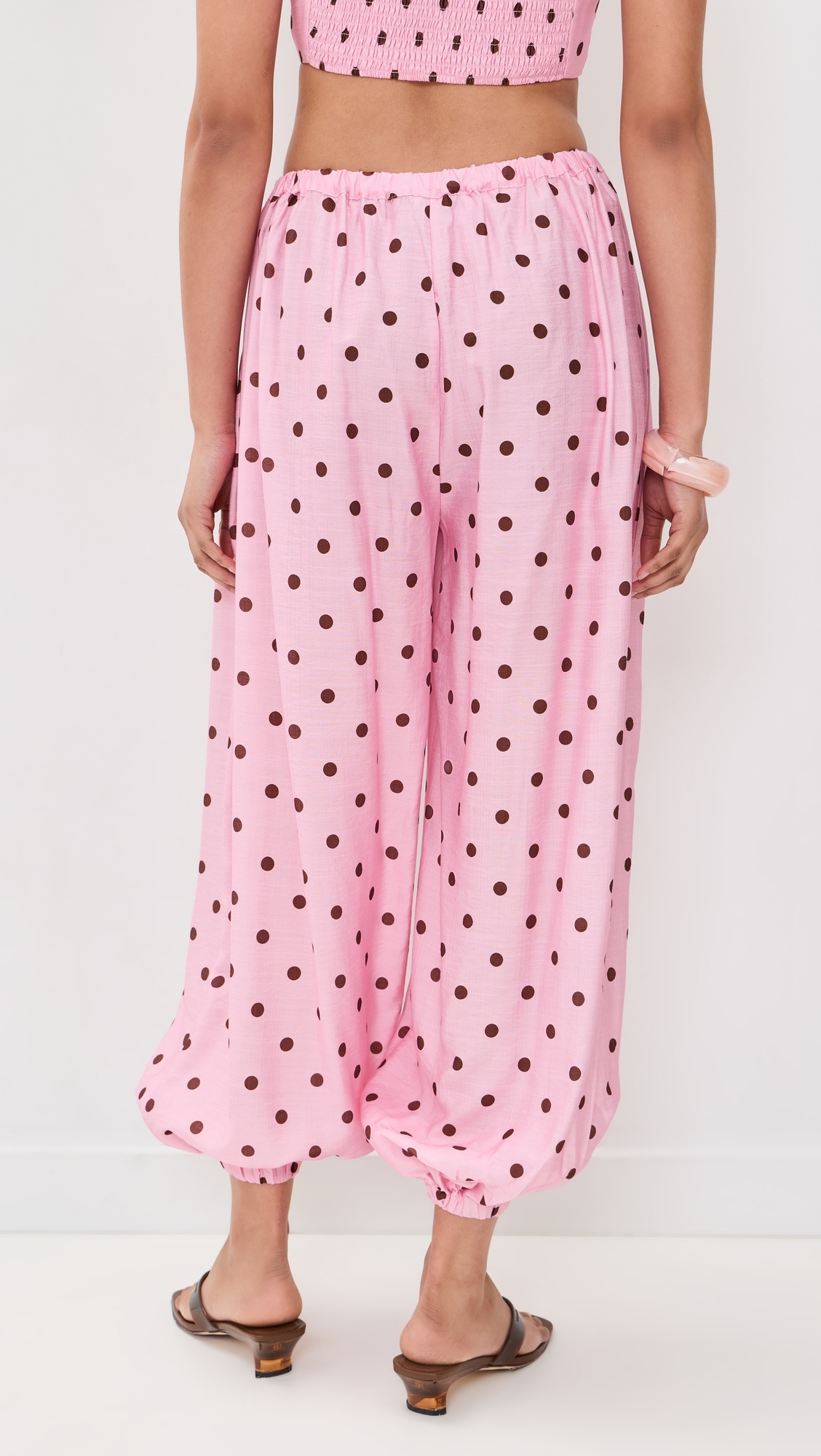 Klea Balloon Pants Musk/Choc Polka