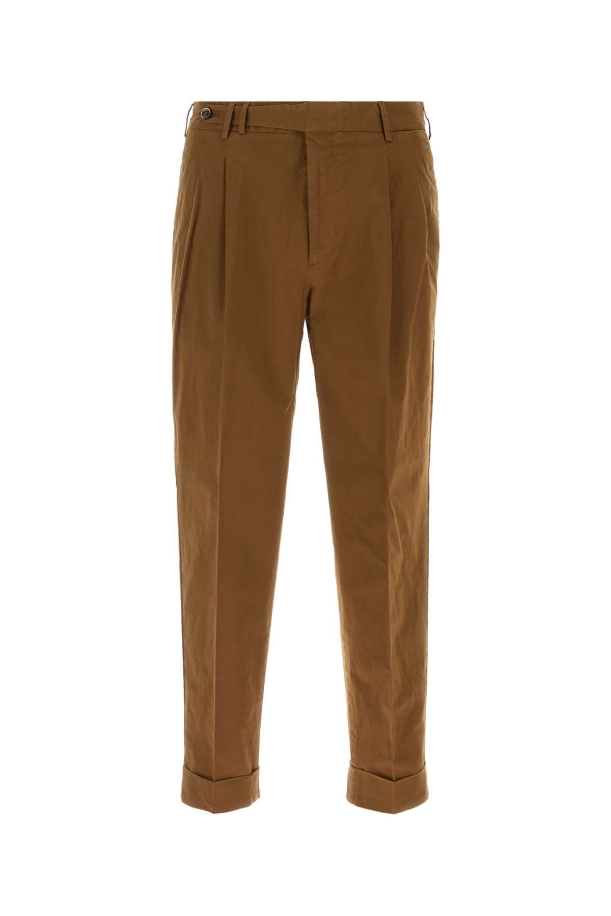 Stretch Cotton Trousers — Brown