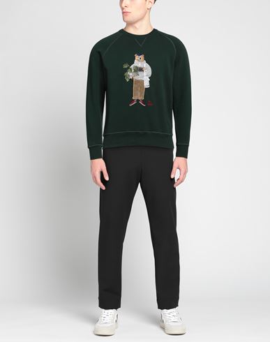 Man Sweatshirt Dark green Size M Cotton
