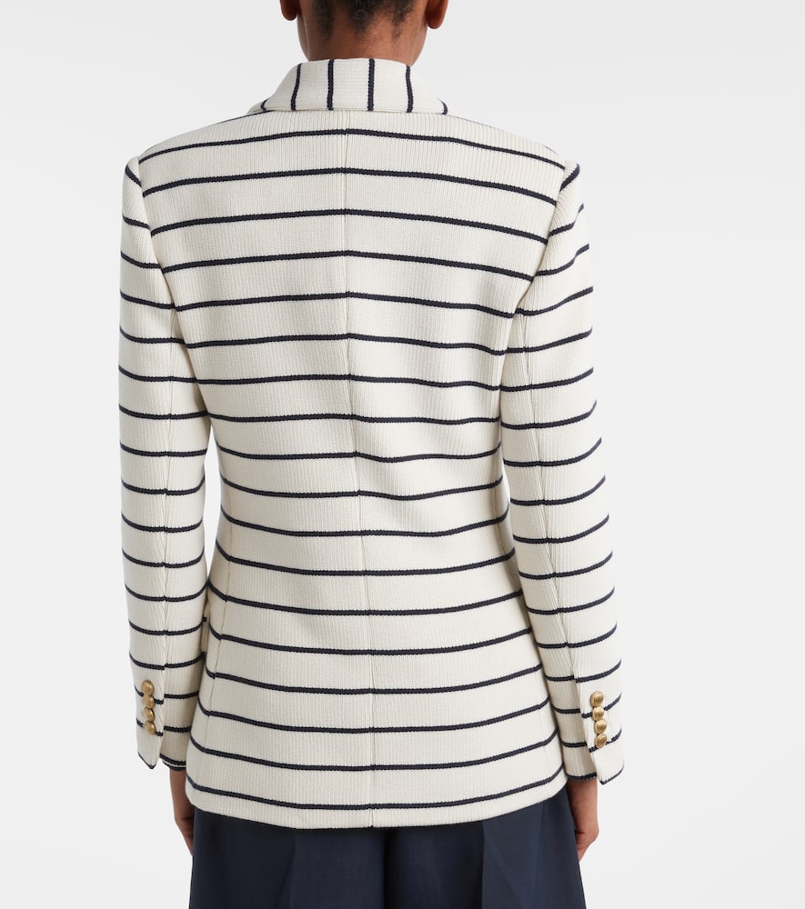 Knitted striped cotton blazer