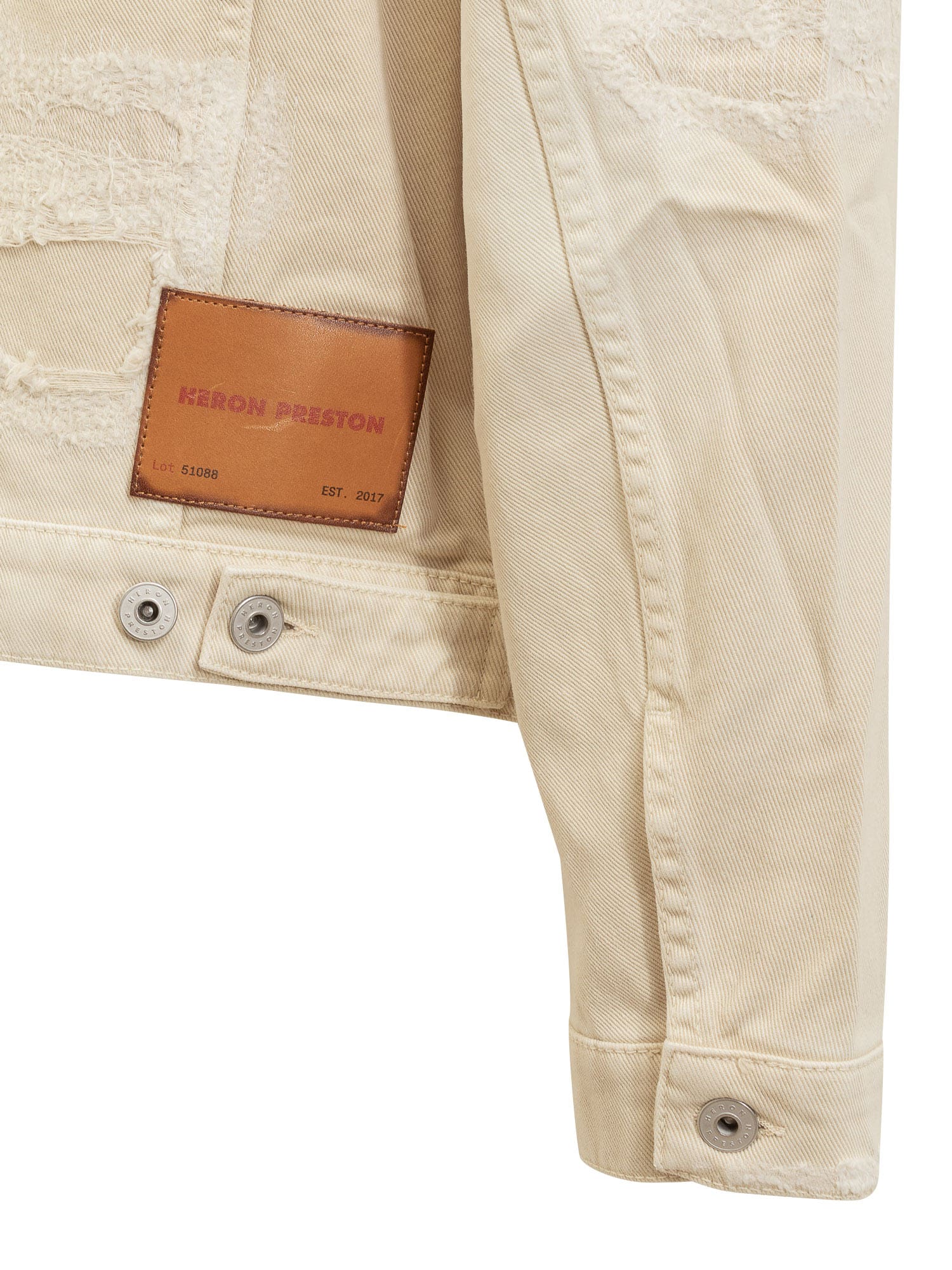 Logo-patch cotton jacket - White
