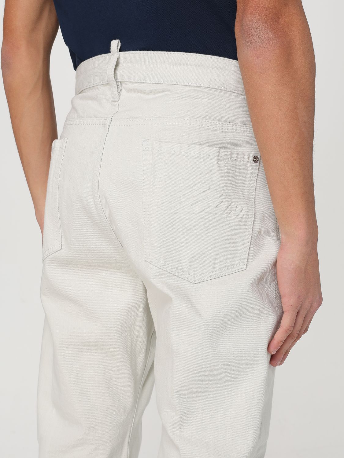 Cotton straight jeans - White