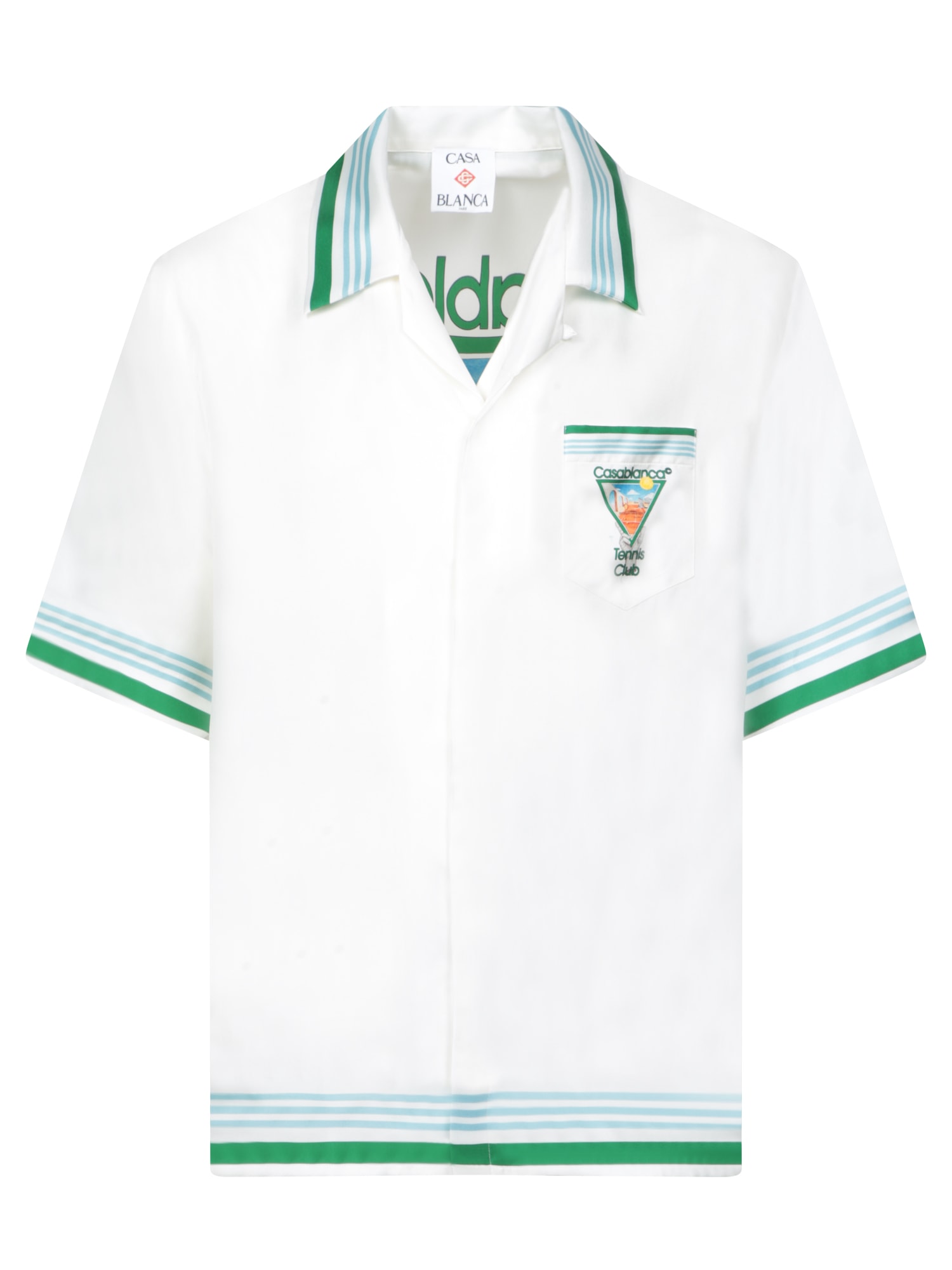 Printed bowling shirt - White