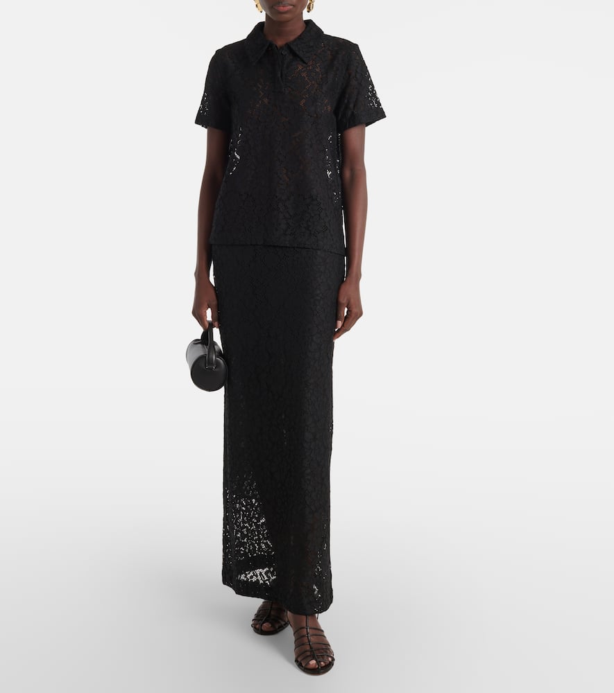 Jasmine floral lace maxi skirt