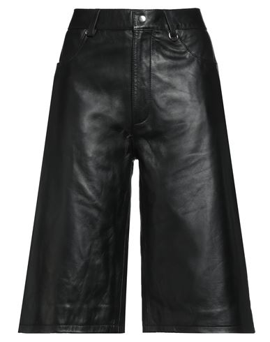 Woman Shorts & Bermuda Shorts Black Size M Lambskin