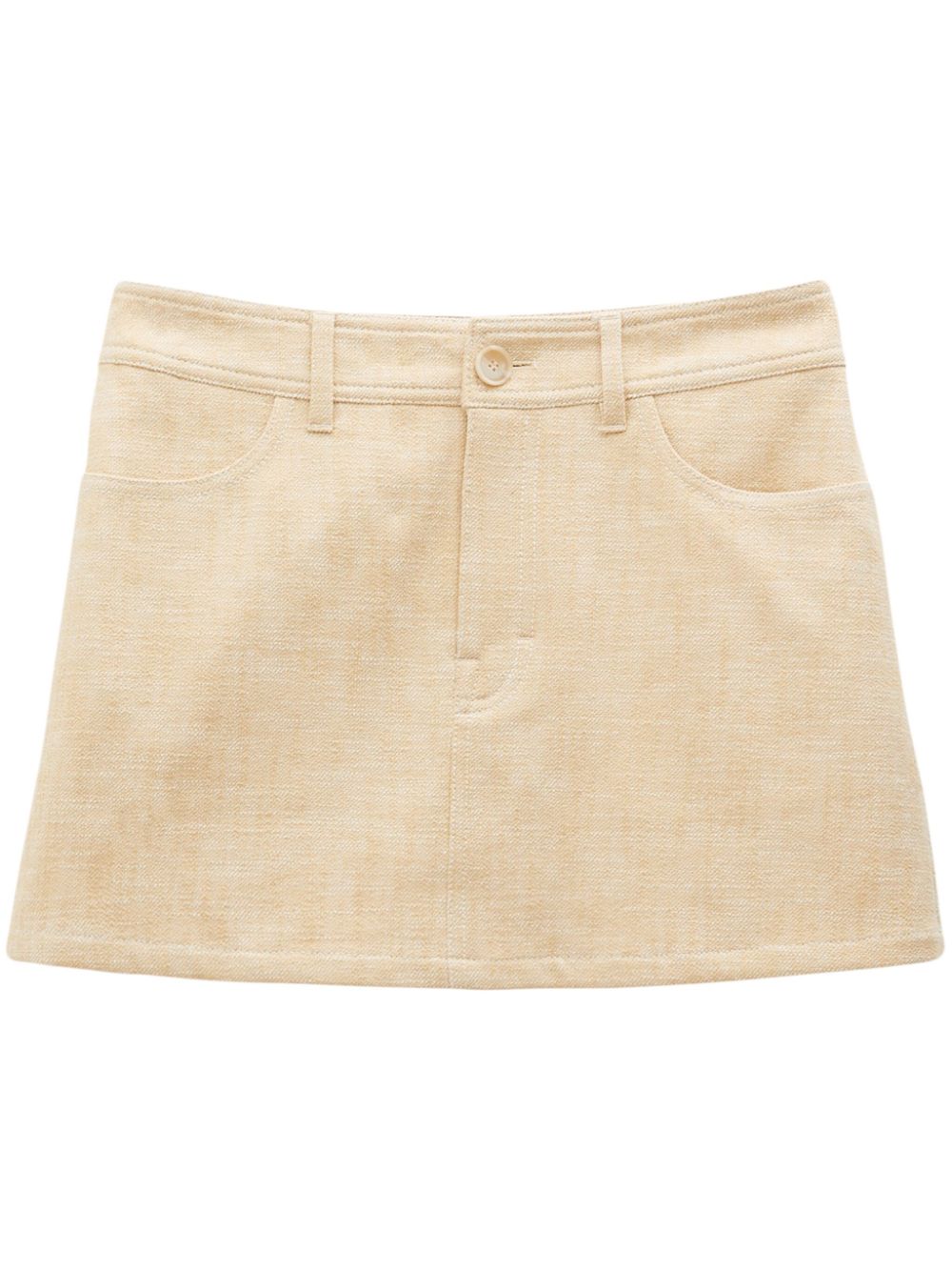 A-line cotton-blend miniskirt - Neutrals