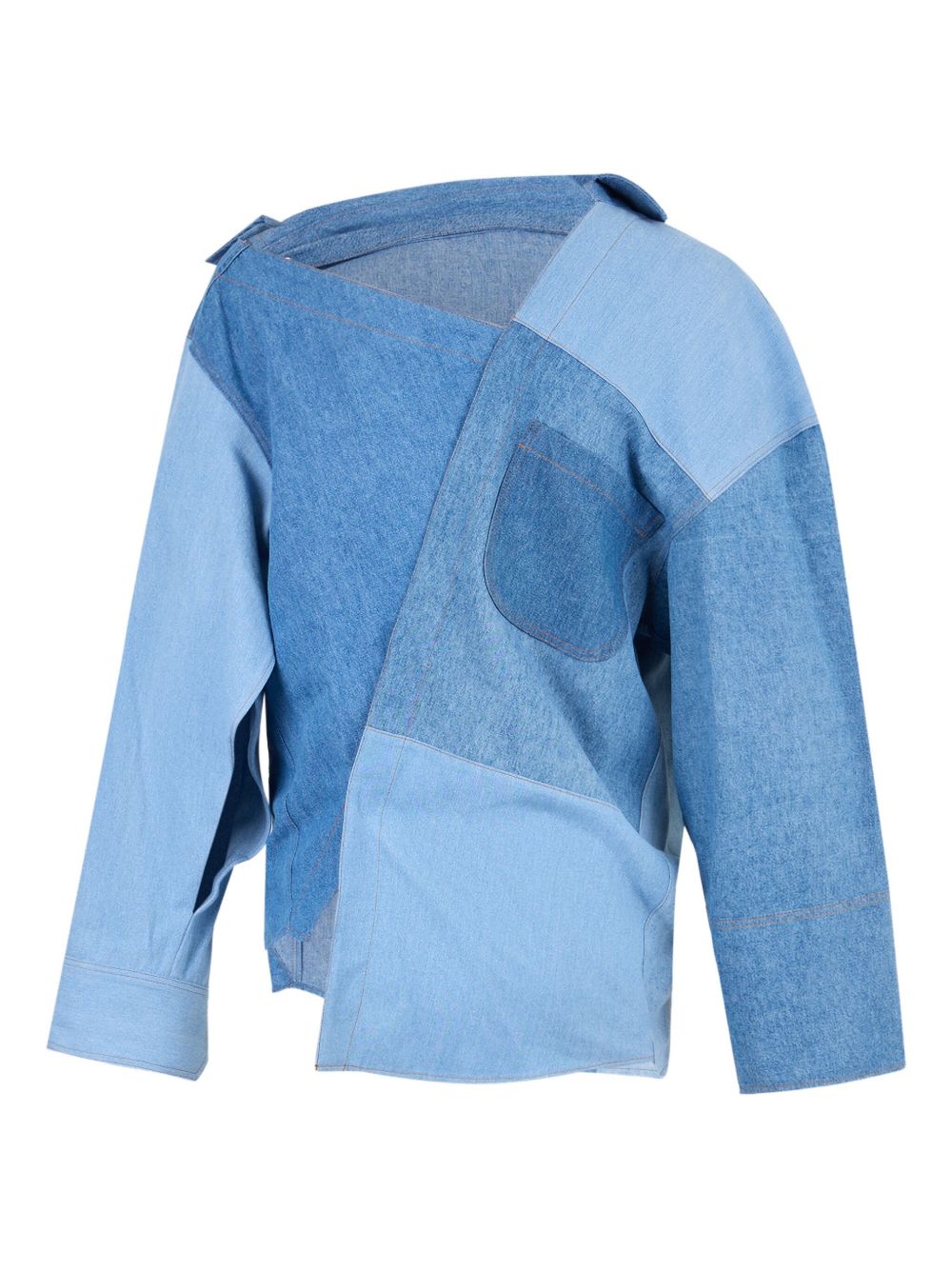 Patchwork denim top - Blue