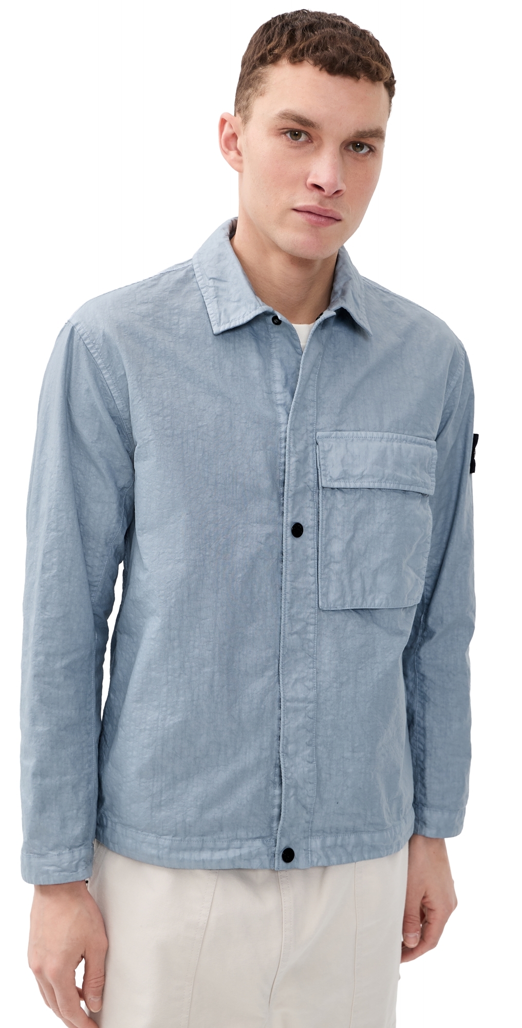 Nylon Garment Dyed Overshirt Dark Blue