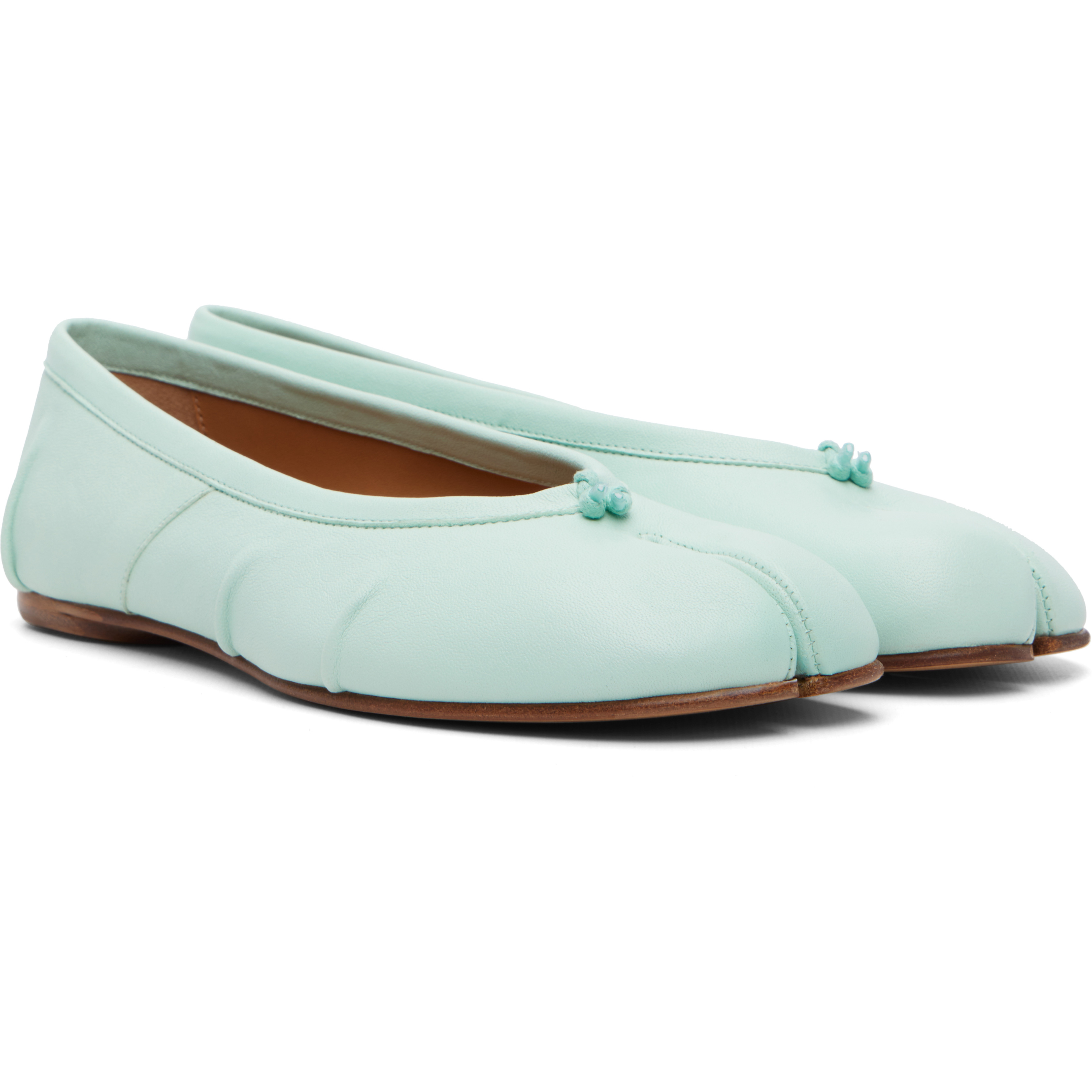 Green Tabi Ballerina Flats